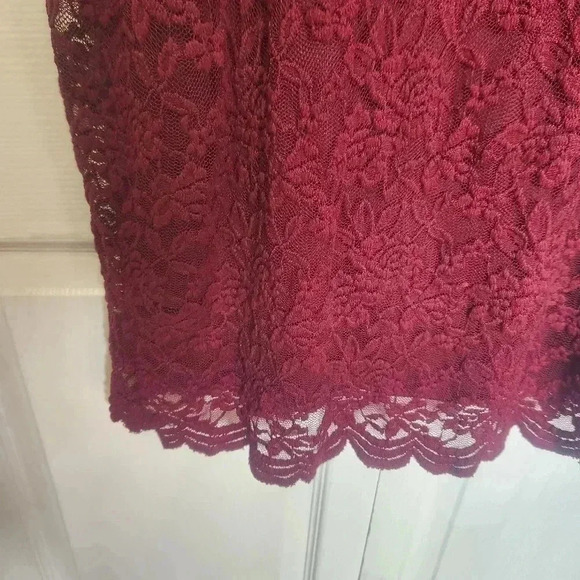 Maurices  Womens Plus Size in Red Zinfandel Double Lined Lace Dress Size XXL - Picture 9 of 15